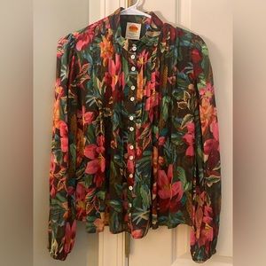 NWT, Farm Rio Blouse, Gorgeous Fall Print, Size Small